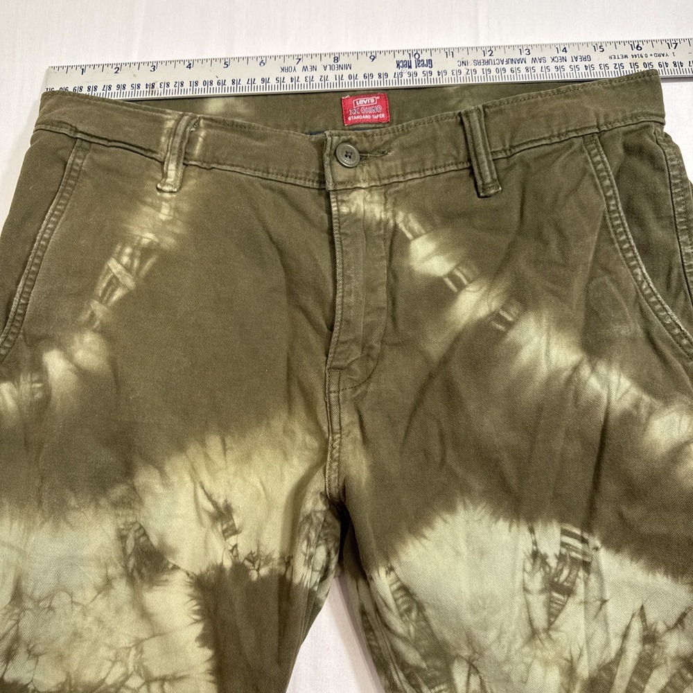 PANTS TAPER Levi's XX Chino Standard MENS 32x32 Regular Fit Green Tie Dye - Picture 6 of 9